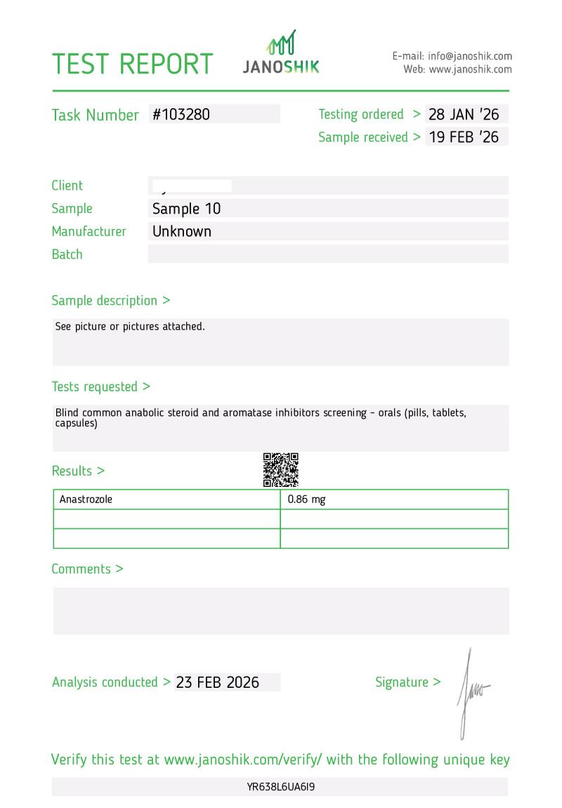 Labtest for ANASTROZOLE-1