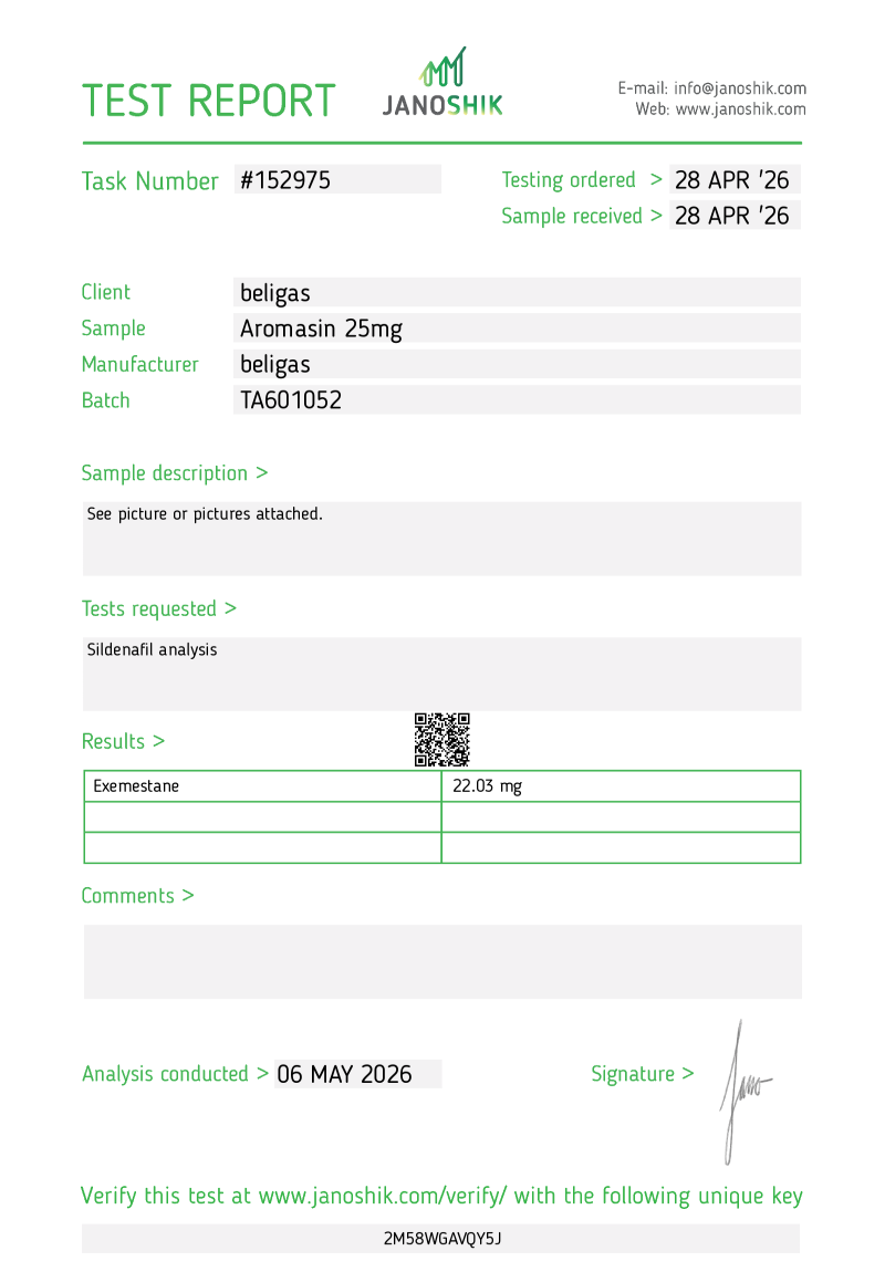 Labtest for Beligas Supo-Aromasin