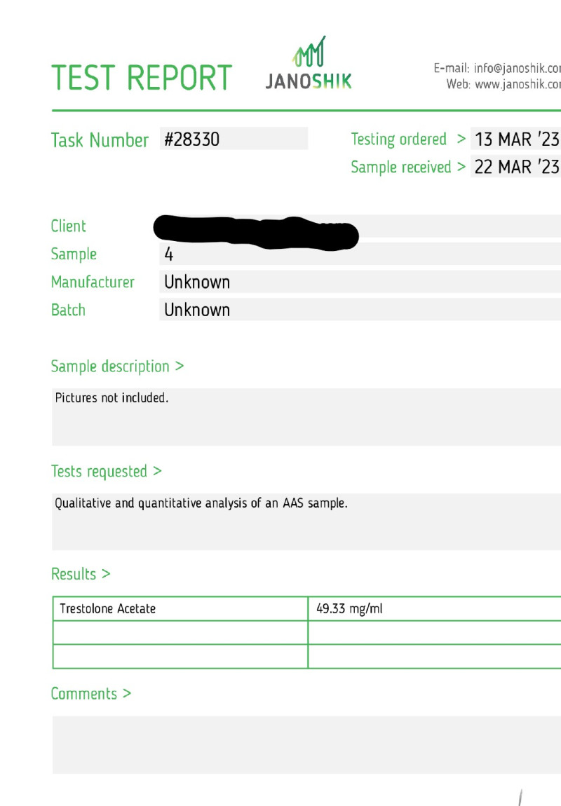 Labtest for Pharmaqo – MENT 50