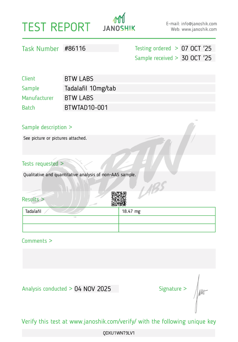 Labtest for Tadalafil-10