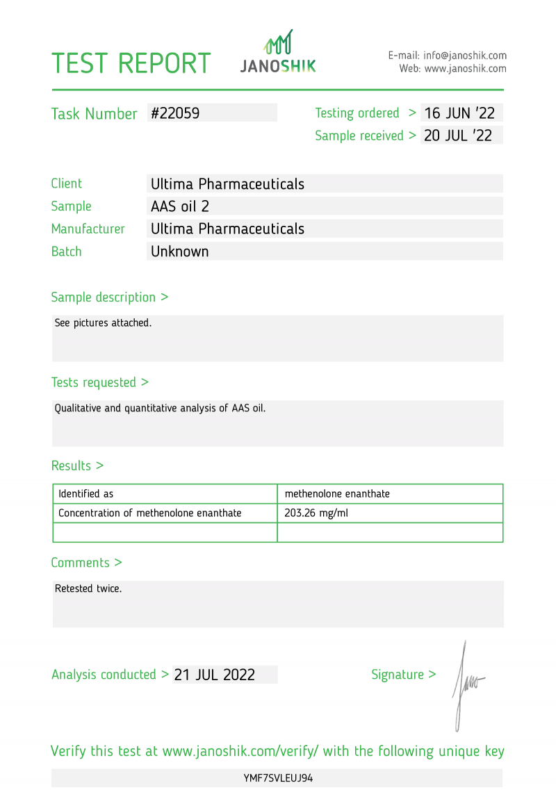 Labtest for Ultima-Primo 200