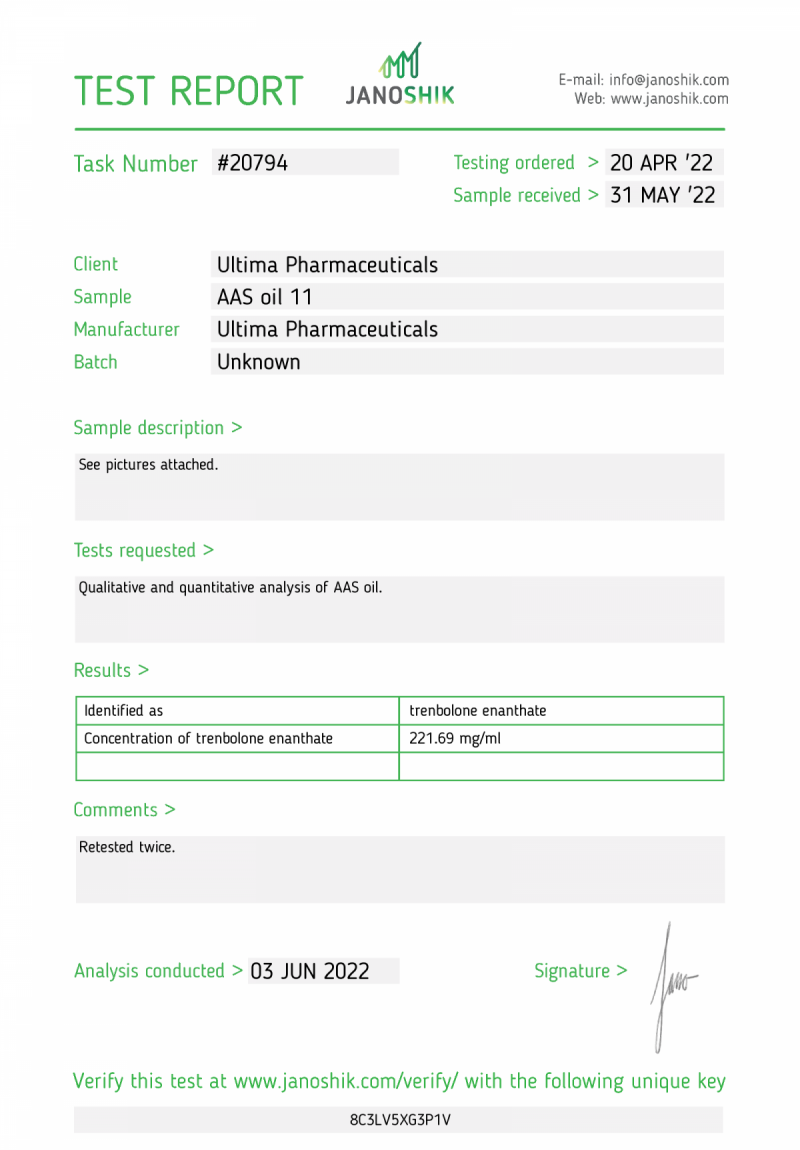 Labtest for Tren-E200